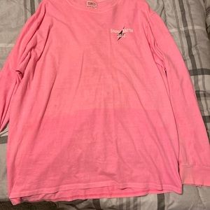 Size: XLarge. Brand: Port & Company. Pink long-sleeved T-shirt.